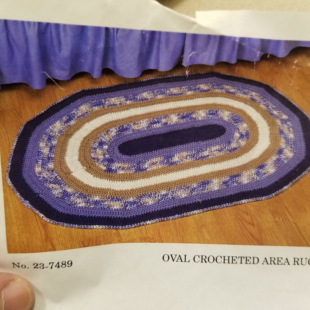Vtg. Herrschners Exclusive Crochet Creations Crocheted rug kit new open pkg